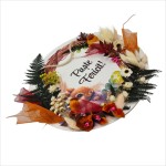Round painting, Easter Holidays, decorated with dried flowers, tree shape, 30 cm